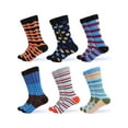 thumbnail image 1 of Men's Casual Colorful Dress Socks 6 Pack Color: Rustic colors Size: 13-15, 1 of 5