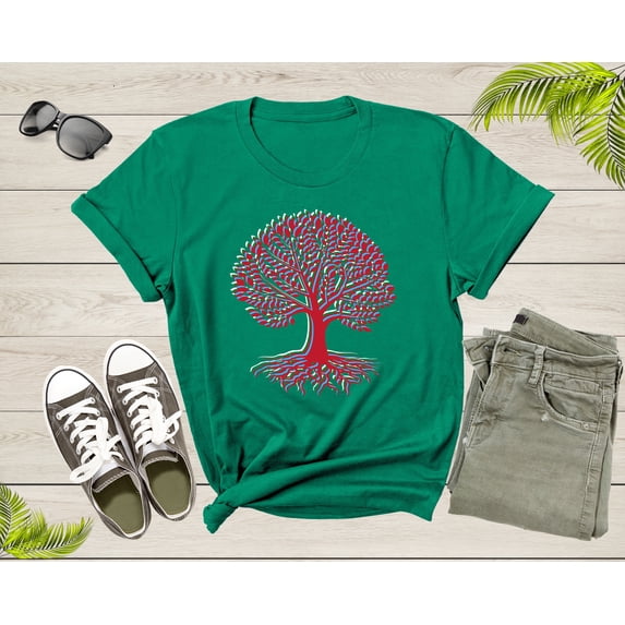 Cool Colorful Multicolor Single Tree Roots Leaves Nature T-Shirt Graphic Design Tree Lover Gift for Men Women Boys Girls Teens Tshirt