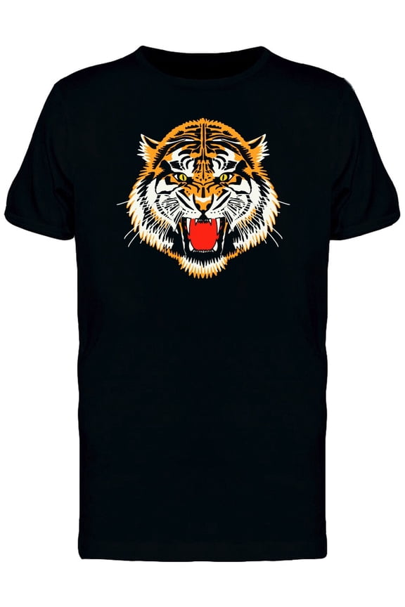 Cool Colorful Roaring Tiger T-Shirt Men -Image by Shutterstock, Male 3X-Large