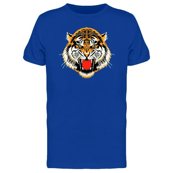 Cool Colorful Roaring Tiger T-Shirt Men -Image by Shutterstock, Male 3X-Large