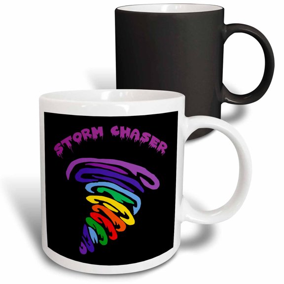 3drose, Cool Colorful Tornado Storm Chaser Wind and Nature Cartoon, 11oz Magic Transforming Mug