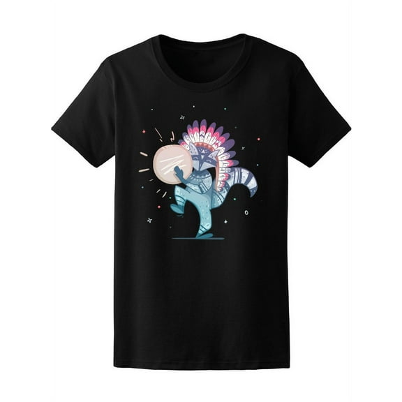 Cool Colorful Tribal Raccoon T-Shirt Women -Image by Shutterstock, Female Medium