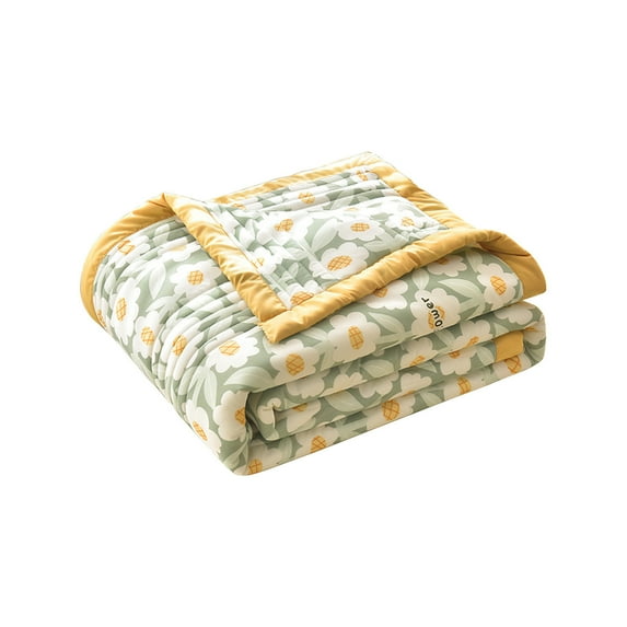 Cool Comforter, Summer Bedding, Breathable Cooling Blanket for Bedroom Napping, 150x200cm Soft Cotton Blend