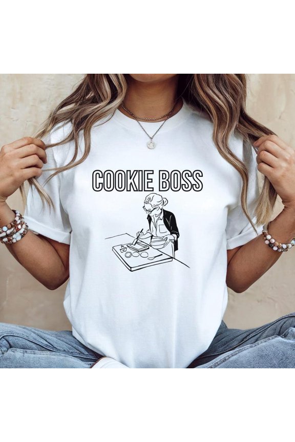 Cool Cookie Boss Unisex Heavy Cotton Tee, Unique Gift for Bakers, Cooking Enthusiasts, Funny Baking T-Shirt, Birthday Gift, Holiday Apparel