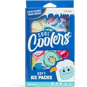 Cool Coolers Reusable Flexible Soft Ice Packs for Lunch Box & Cooler Bag, Fruit Dot, 2pk.