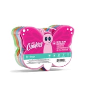 Cool Coolers by Fit + Fresh Kids Slim Ice Packs for Lunch Box, Reusable, Multicolored, Butterfly, 4pk