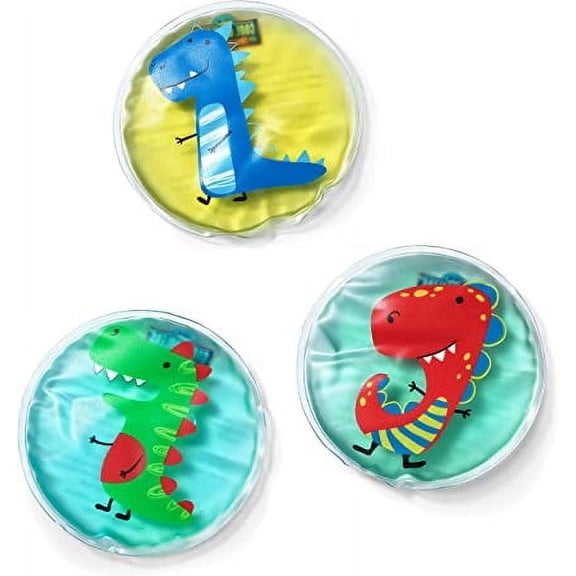 Cool Coolers Boo Boo Flexible Gel Ice Packs, Cold Compress, 3 Pack, Dino