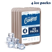Cool Coolers by Fit & Fresh XL Slim Ice Packs, Space Saving Reusable Ice Packs for Lunch Boxes, Freezer Packs, Reusable Ice Packs for Lunch Boxes & Coolers, 4pk, Taupe