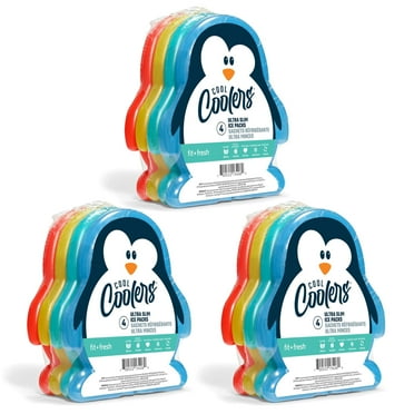 Cool Coolers by Fit + Fresh Kids Slim Lunch Box Ice Packs Multicolored Penguin 12pk.