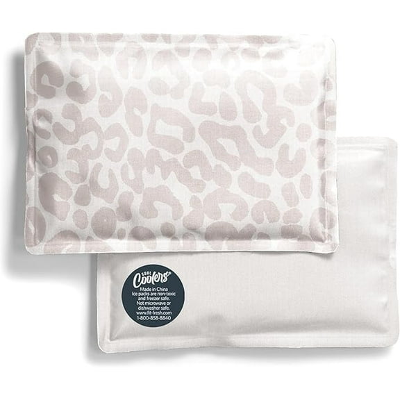Cool Coolers Reusable XL Flexible Soft Ice Packs for Lunch Box & Cooler Bag, Ivory Feline, 2pk.