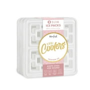 Cool Coolers by Fit + Fresh, Fashion Reusable Ice Packs for Lunch Bags & Coolers, White, 3PK