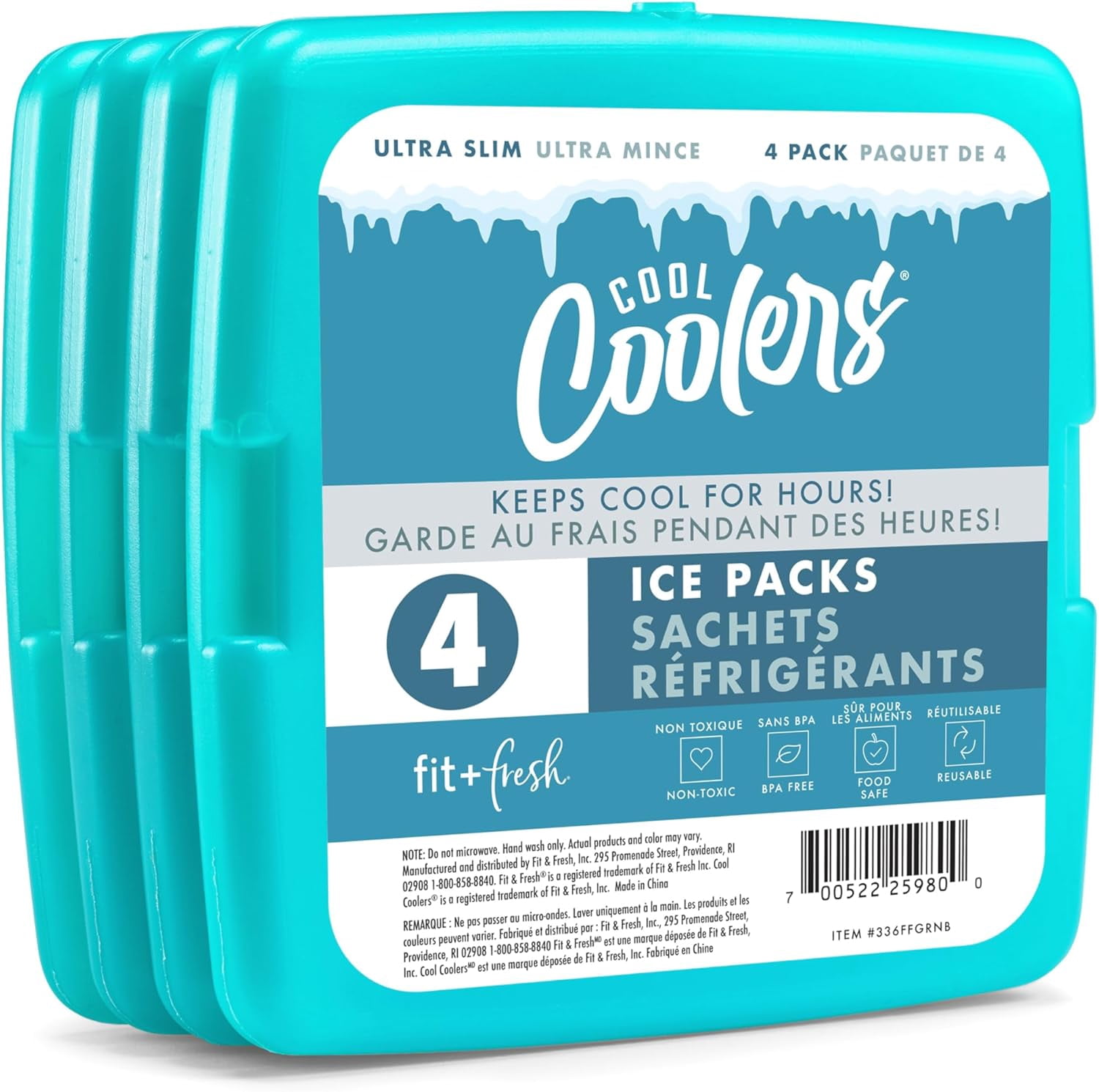 Cool Coolers by Fit + Fresh, Reusable & Long-Lasting Slim Ice Packs ...