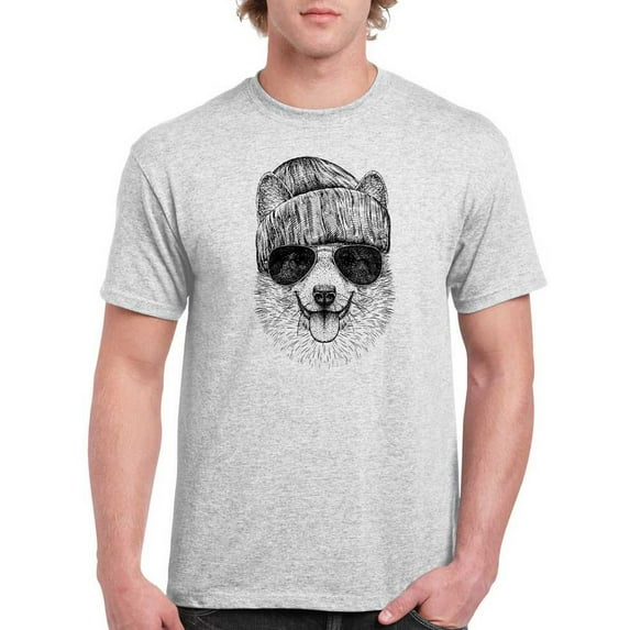 Cool Corgi Portrait T-Shirt Men -Image by Shutterstock, Male Large