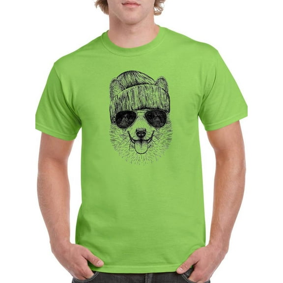 Cool Corgi Portrait T-Shirt Men -Image by Shutterstock, Male Small