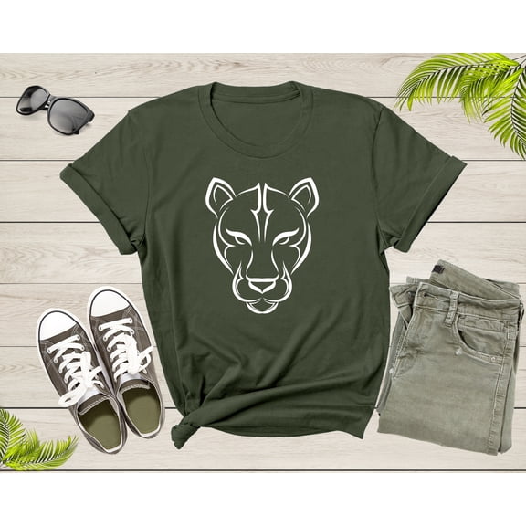 Cool Cougar Tiger Cheetah Puma Wild Cat Animal Head Face T-Shirt Puma Cougar Shirt for Men Women Kids Boys Girls Teens Graphic Gift Tshirt
