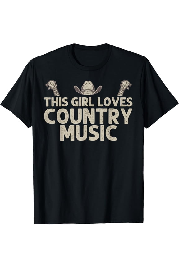 Cool Country Concert Art For Girl Women Country Music Lover T-Shirt men and women can wear, black, white, gifts