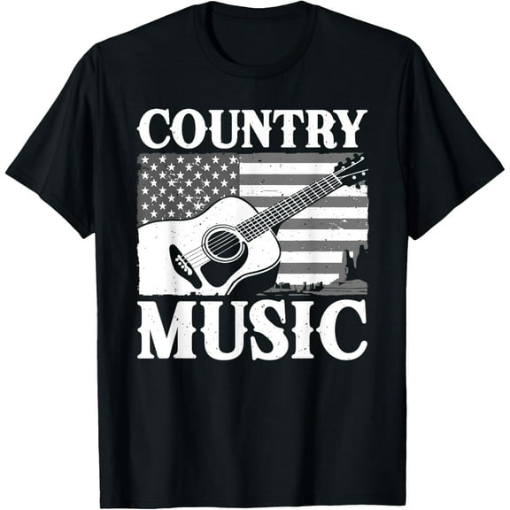 Cool Country Music Art For Men Women Classic Country Music T-Shirt men and women can wear, black, white, gifts