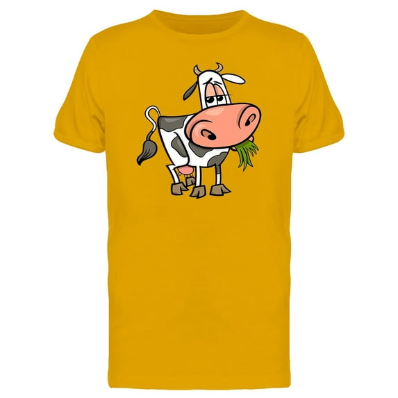 Cool Cow Eating Cartoon Tee Men's -Image by Shutterstock