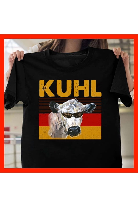Cool Cow Sunglasses German Flag KUHL Funny Animal Lover T-Shirt T1521, Comfort Fit for Everyone, Sizes S-5XL