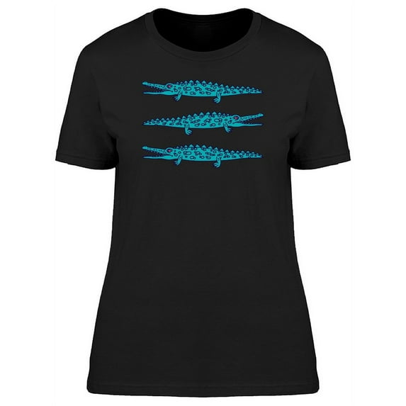 Cool Crawling Crocodile Doodle T-Shirt Women -Image by Shutterstock, Female Large