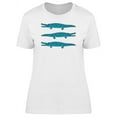 thumbnail image 1 of Cool Crawling Crocodile Doodle T-Shirt Women -Image by Shutterstock, Female Medium, 1 of 2
