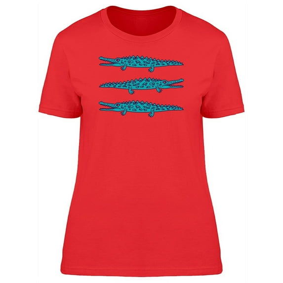 Cool Crawling Crocodile Doodle T-Shirt Women -Image by Shutterstock, Female XX-Large