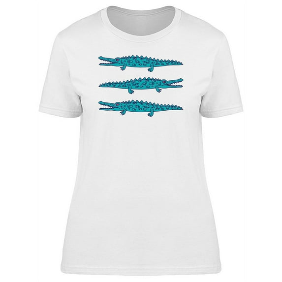 Cool Crawling Crocodile Doodle T-Shirt Women -Image by Shutterstock, Female x-Large