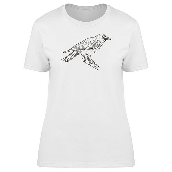 Cool Crow Sketch T-Shirt Women -Image by Shutterstock, Female x-Large