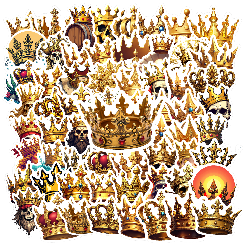 Computer Crown Sticker Cool Crown Skull Theme Stickers, Waterproof Crown Skull Theme Sticker ...