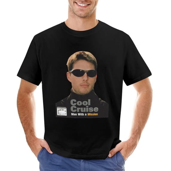 Cool Cruise Men’s T-Shirt 100% Cotton Casual Short Sleeve Tops Gift Tee Black L