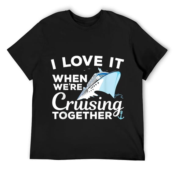 Cool Cruising Art Men Women Family Couple Cruise Ship Lovers T-Shirt Black