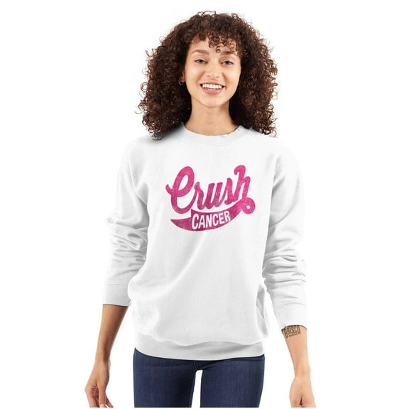 Cool Crush Breast Cancer Awareness Women Plus Size Crewneck Sweatshirt Brisco Brands 3X
