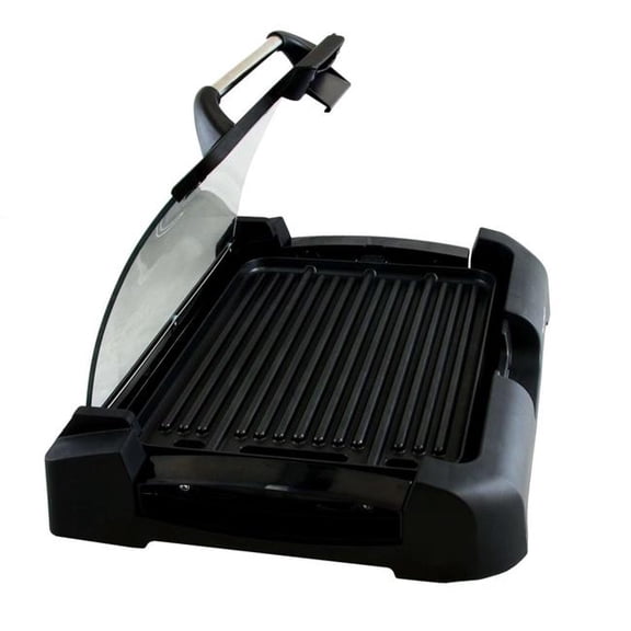 Cool Culinary Reversible Indoor Electric Contact Grill - Easy Clean, Removable Glass Lid