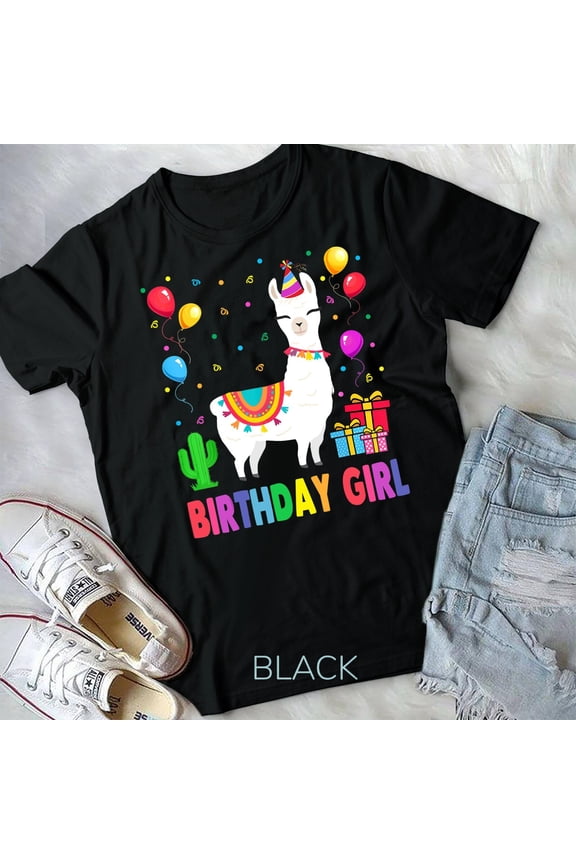 Cool Cute Alpaca - Girls Birthday Party Animal Unisex T-shirt
