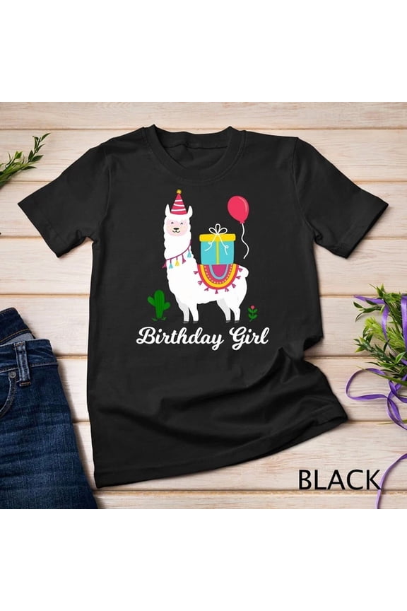 Cool Cute Alpaca Llama Cactus Girls Birthday Party Animal Unisex T-Shirt