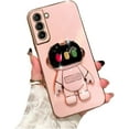 thumbnail image 1 of Cool and Cute Light-up Cartoon Astronaut Stand Phone Case TPU Soft Protective Back Cover for Samsung Galaxy S22 S23 Ultra S21 S20 FE S10 Plus Bumper(Pink,S23), 1 of 7