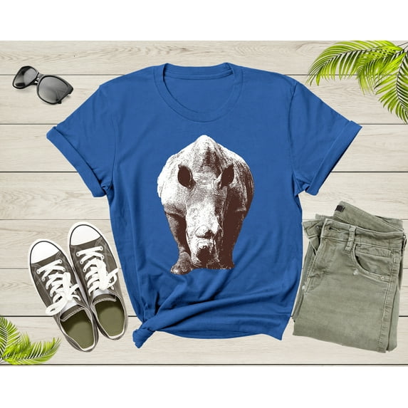Cool Cute Walking Rhinoceros Hippopotamus Hippo Rhino Animal T-Shirt Rhino Shirt for Men Women Kids Boys Girls Teens Graphic Gift Tshirt