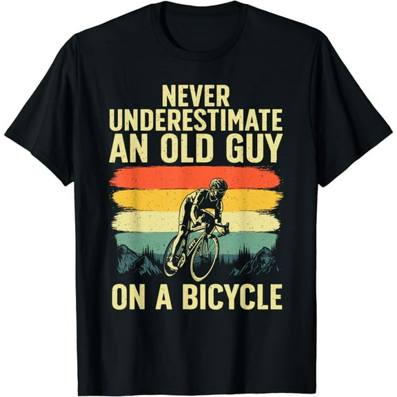 Cool Cycling Art For Men Grandpa Bicycle Riding Cycle Racing Funny Creative Graphic T-Shirt