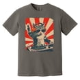 thumbnail image 1 of Cool DJ Cat With Headphones Funny Music Lover Kitty Comfort Color T-Shirt, Unisex, up to size 4XL, 1 of 4