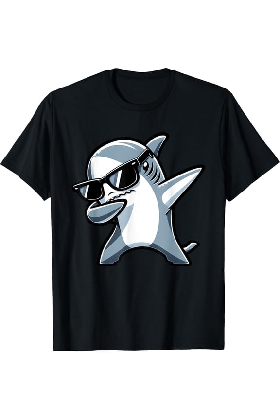 Cool Dabbing Shark Sunglasses Summer Vacation T-Shirt
