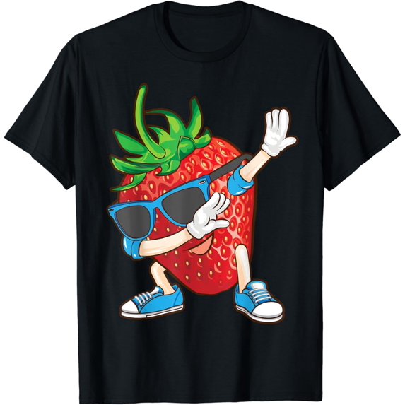 Cool Dabbing Strawberry | Funny Love Dancer Sweet Fruit Gift T-Shirt