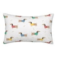 Cool Dachshund Dog Puppy Bone Throw Pillow Covers 16" x 24