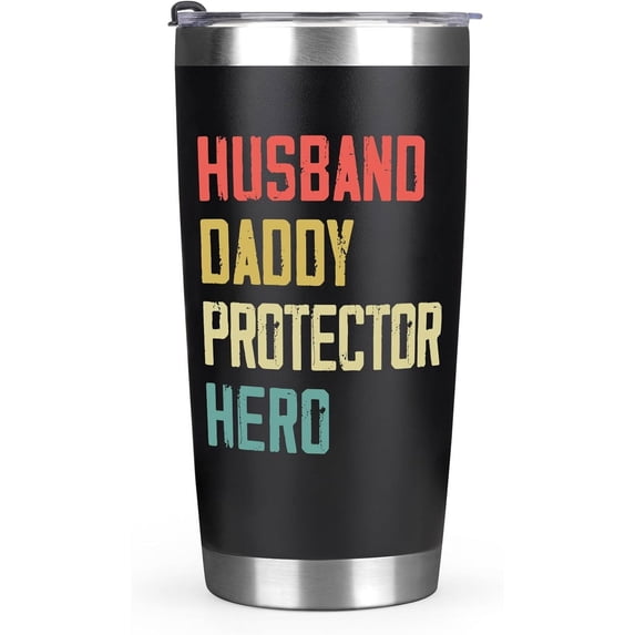 Cool Dad Gifts for Men, Husband Daddy Protector Tumbler 20oz, Birthday Gifts for Dad Husband, Father''s Day Gifts for Dad Husband Valentines Day Gifts, Christmas Gifts Coffee Cup