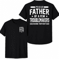 thumbnail image 1 of Cool Dads Club Proud Father Of A Few Troublemakers Graphic T-Shirt Funny Dad Back Print Tee, 1 of 5