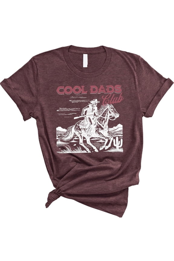 Cool Dads Club T-Shirt – Vintage Cowboy Dad Tee – Western Gift for Fathers(HEATHER MAROON,3XLarge)