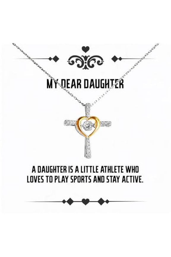 Cool Daughter Gifts, A daughter is a little athlete who loves to, Unique Cross Dancing Necklace For Daughter, Jewelry From Dad, Daughter jewelry gift ideas, Unique daughter jewelry gifts, Personalized