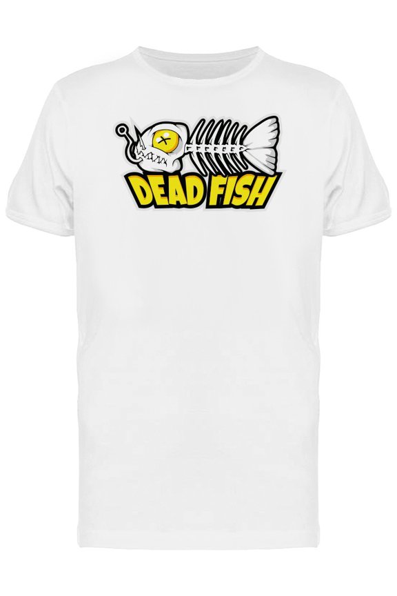 Cool Dead Fish Bone Doodle T-Shirt Men -Image by Shutterstock, Male Large