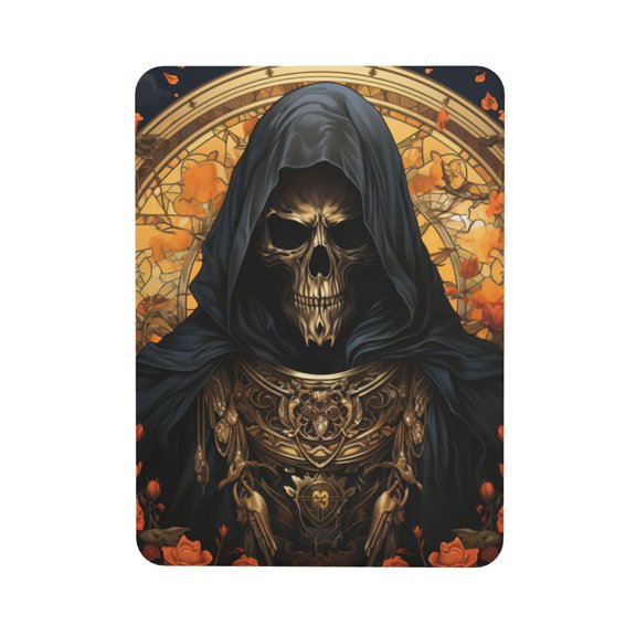 Cool Death Skull Grim Reaper Art Rectangular Refrigerator Magnet, Soft Magnetic Fridge Magnet for Home, Office, Locker Decor