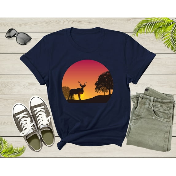 Cool Deer Looking at Sunset Forest Hiking Men Women Kids T-Shirt Deer Animal Shirt Antelope T Shirt