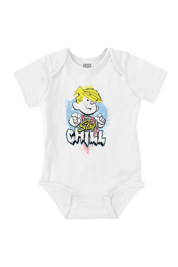 Cool Dennis The Menace Stay Chill Romper Boys or Girls Infant Baby Brisco Brands 12M
